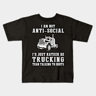 Rolling with Laughter - Embrace the Trucking Humor! Kids T-Shirt